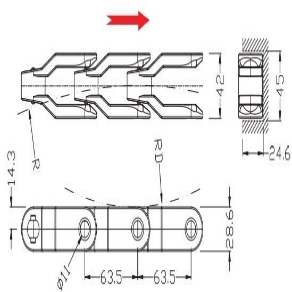   2600 Straight Run Single Hinge Chain   