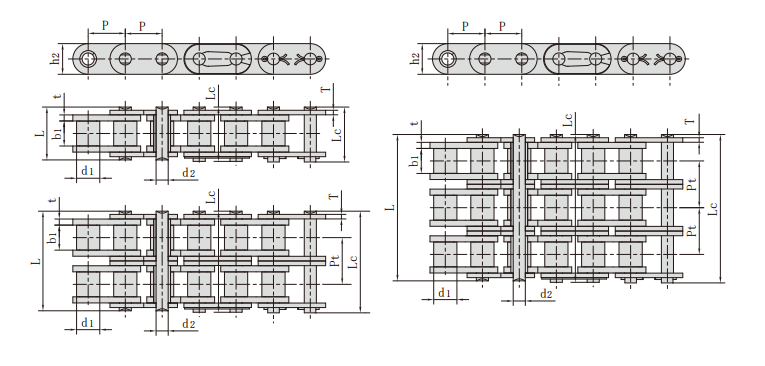   B Series Straight Chain Plate Conveying Roller Chain   