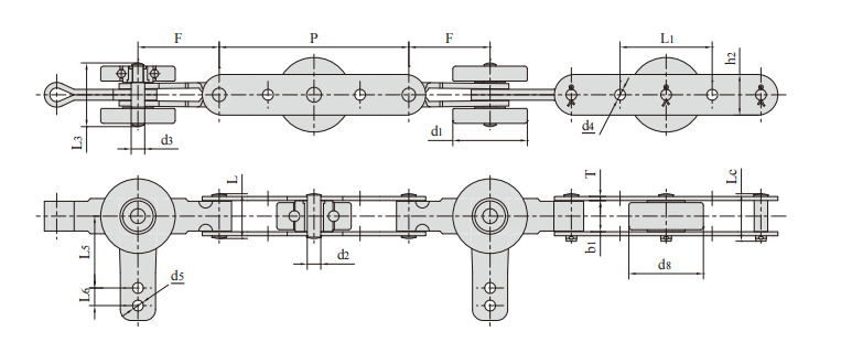   Double Hinged Conveyor Chains   