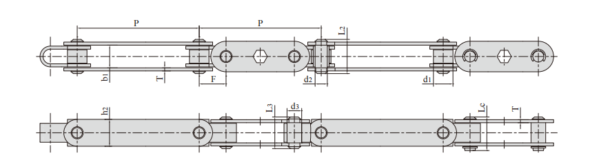   Double Hinged Conveyor Chains   