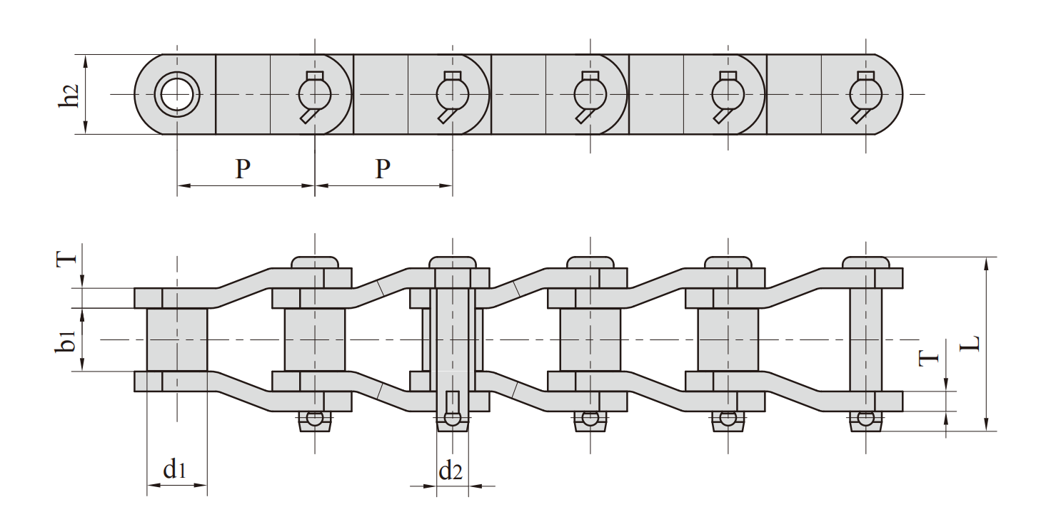   Heavy Duty Cranked-link Transmission Chains   