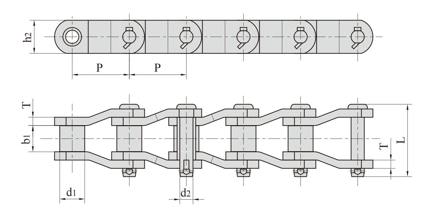   Heavy Duty Cranked-link Transmission Chains   