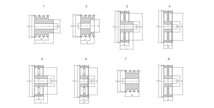   SPB Stock Bore V-pulleys   