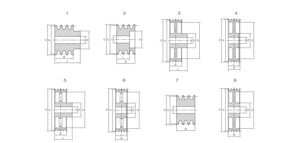   SPB Stock Bore V-pulleys   