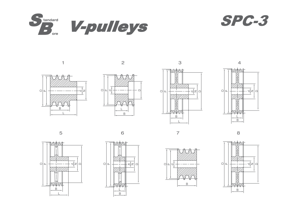   SPC Stock Bore V-pulleys   
