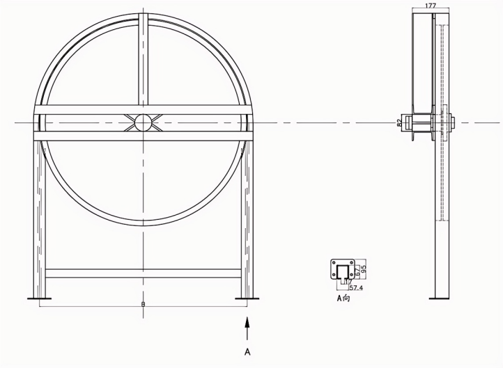   Turntable curved rail   